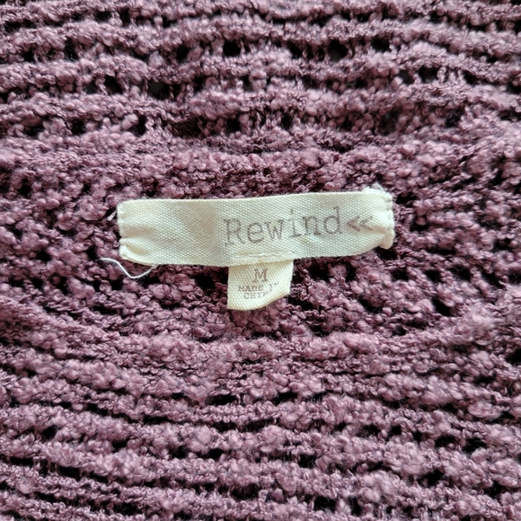 Rewind Open Knit Lace Up Sleeve Cropped Sweater - Picture 5 of 9